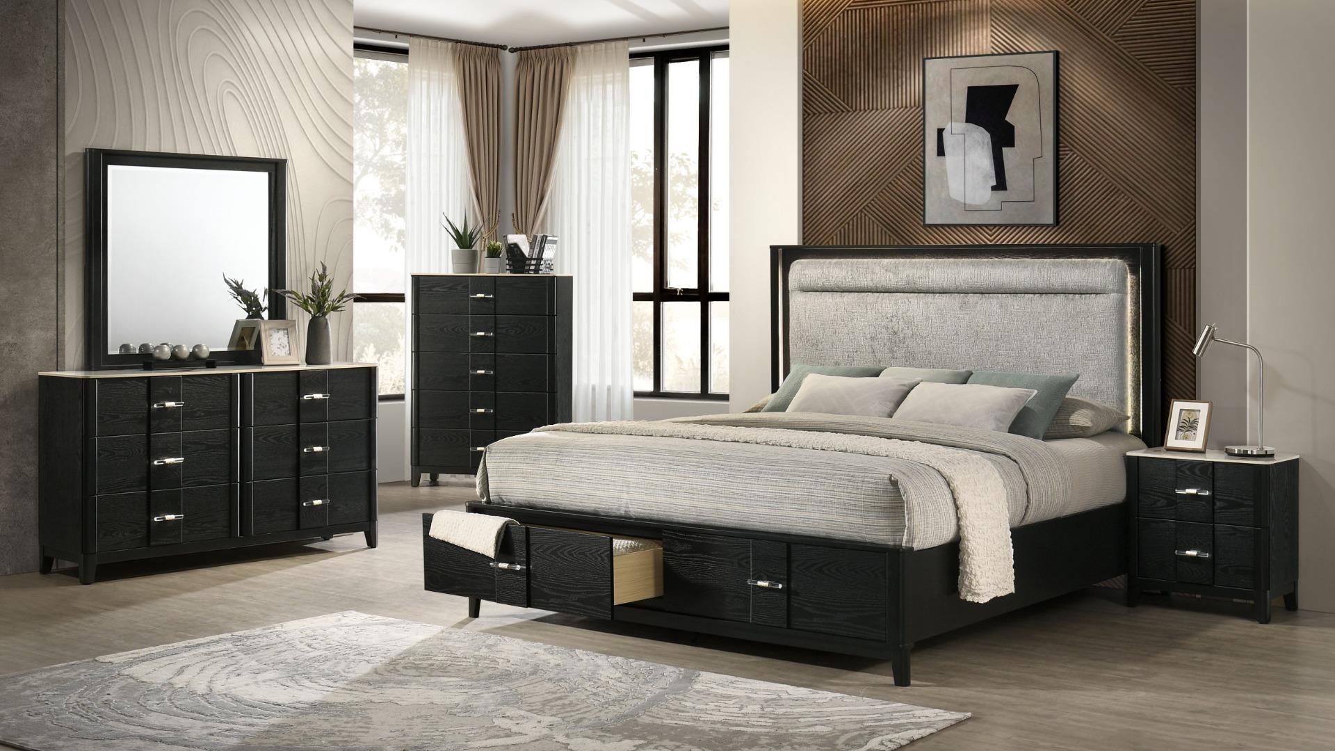 Opel Bedroom Set in Black